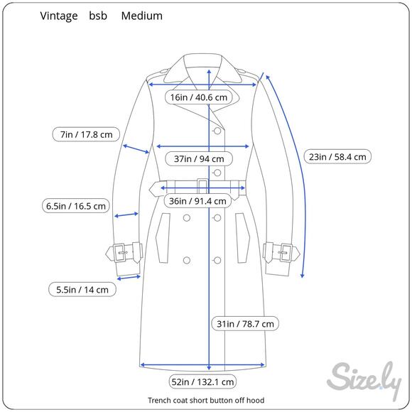 Trench coat short button off hood - Picture 2 of 9
